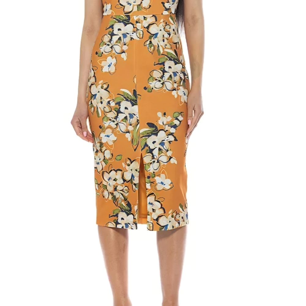 Floral Orange Dress, Sz Xl, NWT